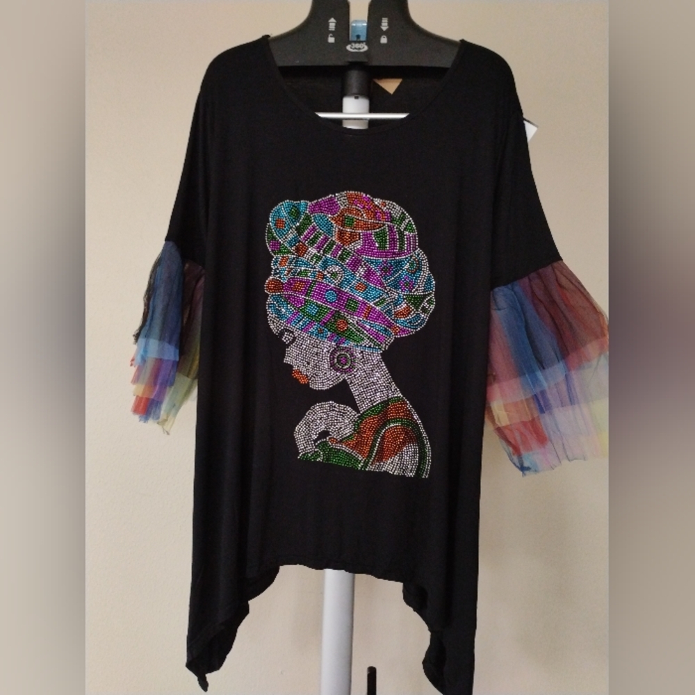 Our collection, Women's blouse, size XXL, new, beautiful design, color negro.